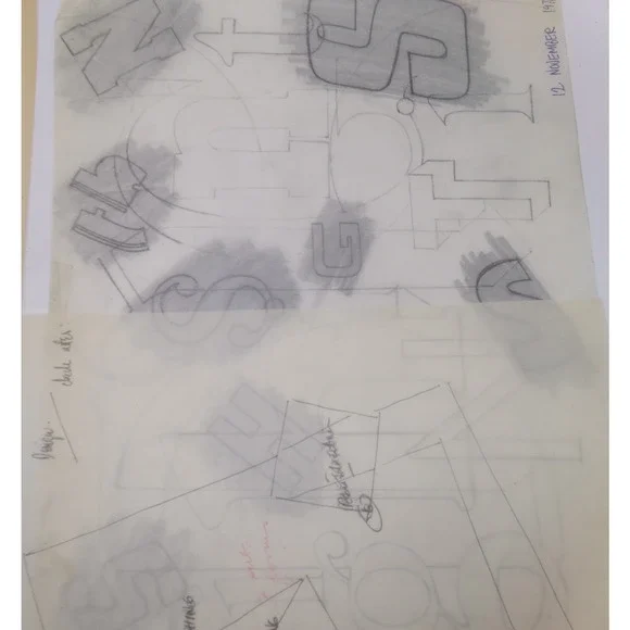 Vintage Original Art Abstract Various Scene on tracing paper - Picture 3 of 9